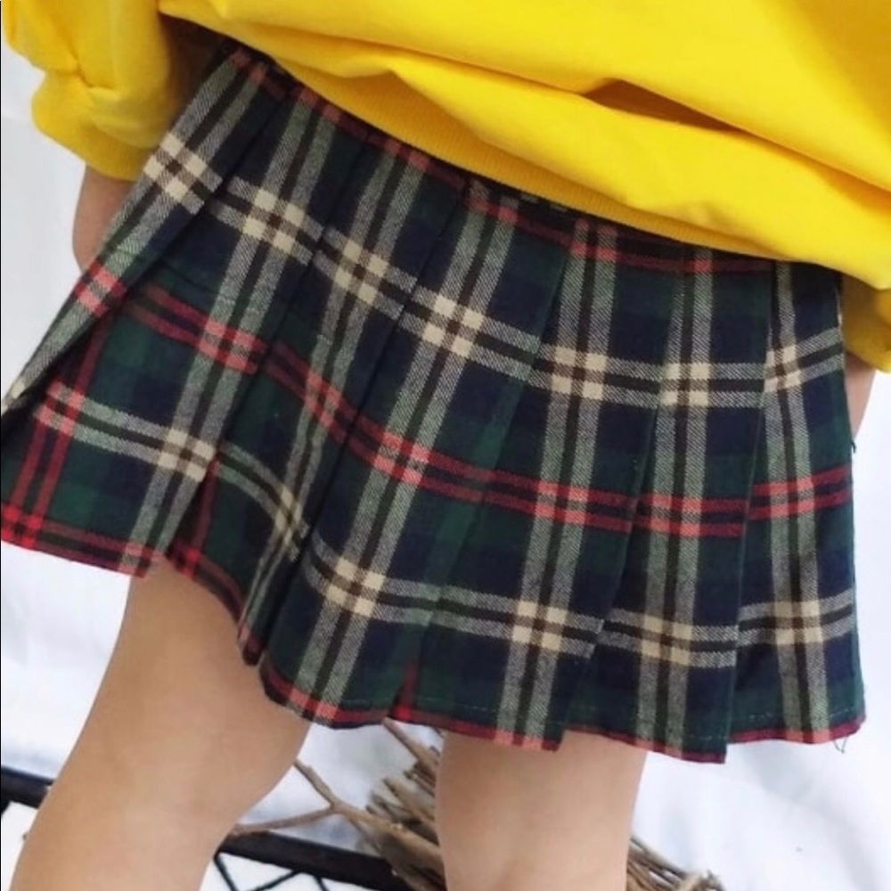 Plaid Pleated Skirt